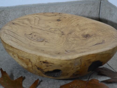 Robuuste houten schaal van Amerikaanse eik