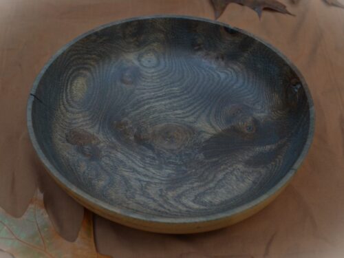 Donker houten schaal van Amerikaanse Eik