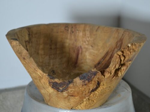 unieke houten schaal van zilver esdoorn