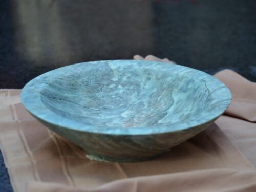 uniek groen houten schaaltje van zilver esdoorn