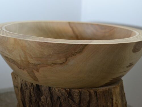 houten schaal van zilver esdoorn